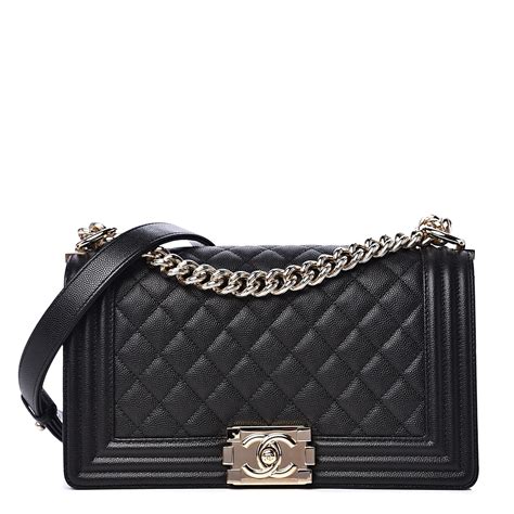 chanel black caviar new medium boy bag|The Ultimate Guide to the Chanel Boy Bag .